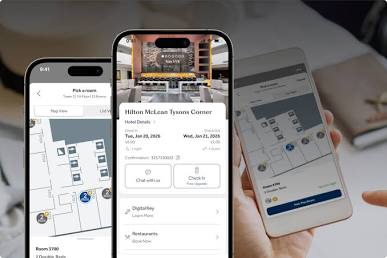 Hilton for Business mobile app corporate booking portal, AI generated