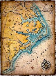 North Carolina Coast Map Art C 1862 11 X 15 Hand Drawn Etsy Map Art North Carolina Coast Nc Map