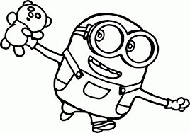 The minions are small yellow creatures that have existed since the dawn of time. Minion Bob With Teddy Coloring Page Free Printable Coloring Pages For Kids
