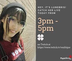 Due to popular demand, Lunebris has joined our MapleStorySEA family as a  Twitch streamer! Be sure to tune in and watch her get to level 250 later at  3pm