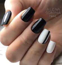 Black And White Nail Art For Short Nails 60 Acrylic Square Nails Design And Color Ideas For Short Nails White Black Pink Page 15 Of 63 Latest Fashion Trends For Woman Square Nail Designs White Gel Nails Black Gel Nails