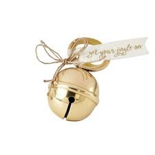 The strike may be made by an internal clapper or uvula, an external hammer, or—in small bells—by a small loose sphere enclosed within the body of the bell (jingle bell). Gold Jingle Bell Bottle Opener