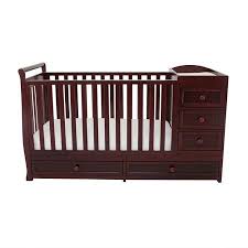 Afg Daphne 2 In 1 Convertible Crib And Changer Cherry Walmart Com Crib And Changing Table Combo Cribs Nursery Changing Table Storage