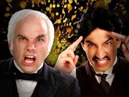 Epic Rap Battles Of History Bruce Lee Vs Clint Eastwood Brilliant Hahahahaha And The Punchline So True Alas Nikola Tesla Vs Thomas Edison Epic Rap Ba Epic Rap Battles Rap Battle Rap Music Videos
