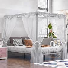 Features nothing says elegance and the sleek metal bed frame is stylish and simple making it versatile for bedroom decor. Amazon Com Metal Bed Frame Queen Size Julyfox Canopy Platform Bed 500lb Heavy Duty With Strong Steel Mattress Support No Box Spring Needed Silver Kitchen Dining