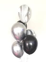 Black And White Balloons Black And White Balloons Silver Chrome Balloons Black And Etsy Black White Balloons White Balloons Black Balloons