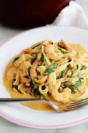 Pates Aux Crevettes Sauce Cremeuse Aux Epinards Recette Pates Crevettes Recette Epinards Recette Pate