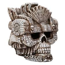 The Holiday Aisle 4 Piece Stevensville Montezuma Aztec Ruler Skull Collectible Sculpture Set Wayfair Ca In 2020 Aztec Art Skull And Bones Aztec Death Whistle