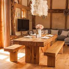 A Modern Rustic Chunky Solid Oak Dining Table In Contemporary Country Style Suited For A Traditional Or Oak Dining Table Rustic Dining Room Oak Dining Sets
