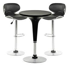 Pub Table Set With 1 Round Cocktail Table 2 Adjustable Leatherette Stools Black Pub Table Sets Round Cocktail Tables Pub Table