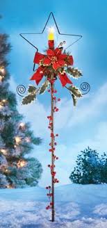 Solar Led Holiday Star Candle Garden Stake From Collections Etc Outdoor Christmas Decorations Garden Candles Solar Candles