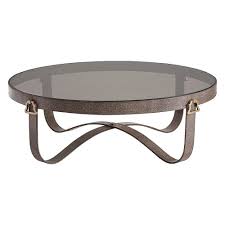 Brass Stirrup Smoke Glass Top Cocktail Table Coffee Table Metal Coffee Table Traditional Coffee Table