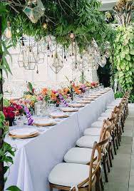 This solid table features a plank, solid pine top with folding legs! 10 Beautiful Outdoor Wedding Reception Table Ideas Happy Happy Nester