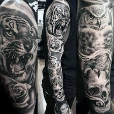 Bird Of Prey Tattoo Sleeve 40 Realistic Owl Tattoo Designs For Men Nocturnal Bird Ideas Tattoo Designs Men Skull Sleeve Tattoos Realistic Owl Tattoo