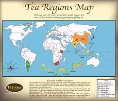 A Simple Yet Informative Map Of The World S Tea Growing Regions Provided By My Local Tea Seller Tea History Map Local Tea