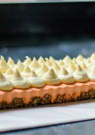 Thai Tea Parfait Tart With Almond Crunch Crust And Lemon Mascarpone Blossom To Stem Sweet Tarts Almond Crunch Desserts