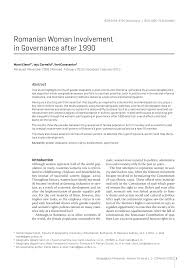Inca nu e timpul pierdut! Pdf Romanian Woman Involvement In Governance After 1990