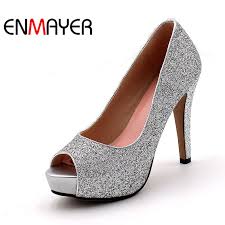 Black And Silver Shoes Ladies Plus Size 34 43 Women Fashion Pumps High Heels Black Silver Pink Shoes Woman Ladies Platform Pumps Dance Dress Shoes Part Heels Womens High Heels Fashion Pumps