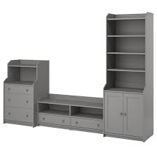 Hauga تشكيلة تخزين تلفزيون رمادي Ikea