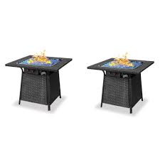 Lp gas outdoor firebowl has 40,000 btu cast iron burner;accessible control panel with electronic ignition, solid granite mantel with porcelain steel bowl, lava rocks and logs included. White Glass Blue Rhino Endless Summer Outdoor Propane Gas Patio Fire Pit Fire Pits Chimineas Home Garden