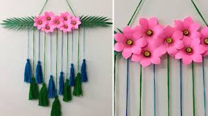 Welcome the return of spring and some favourite flowers with this cheerful wall hanging i enjoy drawing and painting, particularly flowers, and have many designs i've drawn but have yet to use, so this small wall hanging was an opportunity to put some little flower designs to good use as applique. Paper Flower Wall Hanging Room Decor Ideas Giant Paper Flowers Youtube