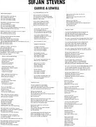 Lyrics Sufjan Stevens Carrie Lowell Sufjan Stevens Carrie Lowell Lyrics