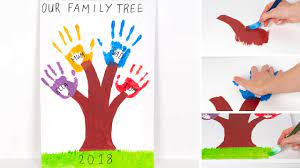 How To Create A Family Handprint Tree Youtube Handprint rainbow painting is a fun sensory art idea for kids. how to create a family handprint tree