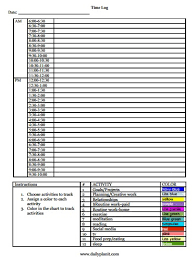 A Time Audit Chart Energy Levels With A Time Log Daily Planit