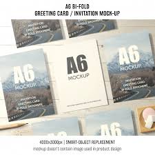 A6 Bi Fold Greeting Card Mockup Of Seven Psd Mockup New Free Mockup Design