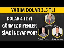 Sürekli olarak yaptığı olumlu ekonomi haberlerine yeni birisinin eklendiği iddia edildi. Dolar 4 Tl Yi Gormez Diyenler Simdi Yarim Dolar 3 5 Tl Diyor Selcuk Gecer Cetin Unsalan Ogul Aktuna Youtube