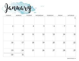 2022 calendar printable watercolor paper trail design