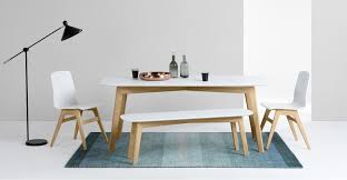 Dante Dining Table And Bench Set Ash And White Dining Table With Bench Dining Table Chairs Scandinavian Dining Table