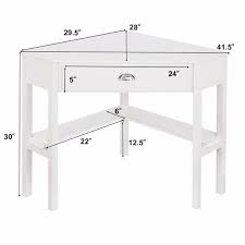 Costway Corner Computer Desk Laptop Writing Table Wood Workstation Home Office Furniture White Walmart Com In 2020 White Office Furniture Corner Computer Desk Home Office Furniture