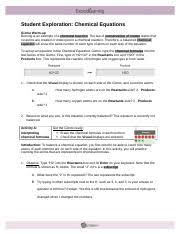 Coefficient, combustion, compound, decomposition, double replacement, element, molecule, product in the balancing chemical equations gizmo, look at the floating molecules below the initial reaction: Chemical Equations Gizmo Eschuler Student Exploration Chemical Equations Gizmo Warm Up Burning Is An Example Of A Chemical Reaction The Law Of Course Hero