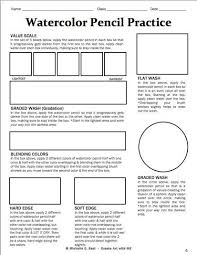 I Am Using This Watercolour Lesson Watercolor Pencil Practice Watercolor Pencils Techniques Art Handouts Art Worksheets