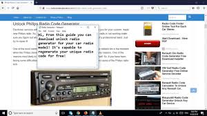 This tool will generate unlocking codes for every radio that can . Philips Radio Code Generator Free Service Works Online Youtube