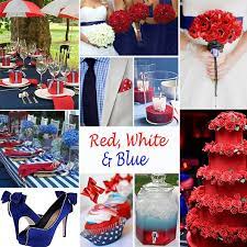 A Red White And Blue Palette Works In Many Situations For A Memorial Day Or July 4 Wedding Blue Red Wedding Blue Themed Wedding Holiday Wedding Inspiration