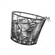 Stock Photo Design Glass With Whisky And Ice Cubes Vector Whisky Ice Cube Ice Drawing
