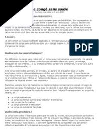 Elle vous permet de négocier avec votre employeur la suspension temporaire de votre contrat, ce qui vous permet de vous consacrer à d'autres projets, puis de reprendre votre emploi au terme de la période du. Conge Sans Solde