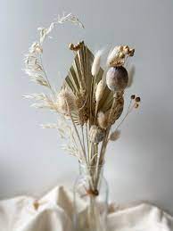 Natural dried flowers for vase. Neutral Tones Dried Flowers Natural Dried Bouquet Palm Spears Arrangement Nessiesniceties