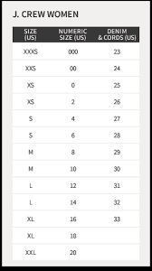 j crew size chart tops best picture of chart anyimage org