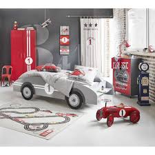 Kinderbett Auto Aus Holz 90 X 190 Cm Grau Circuit Deco Chambre Petit Garcon Deco Chambre Garcon Lit Enfant Voiture