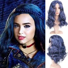 Buy Descendants 2 Evie Cosplay Wig Blue Long Curly Synthetic Hair Wigs  Halloween Party Costume Wigs at affordable prices — free shipping, real  reviews with photos — Joom