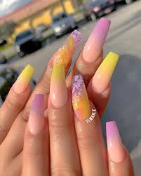 39 fabulous ways to wear glitter nails designs for 2019 summer! 71 Best Beatiful Flower Nail Art Design 59 Producttall Com Summer Acrylic Nails Nail Designs Fake Nails