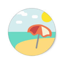Beach Time Emoji Classic Round Sticker Travel Trip Journey Tour Voyage Vacationtrip Vaction Traveling Travelling G Emoji Round Stickers Beach Time