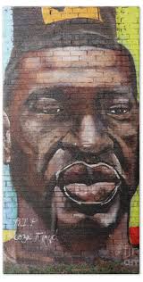 George Floyd Mural Toledo Ohio 9889 Bath Towel by Jack Schultz