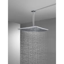 Delta 1 Spray 11 8 In Single Wall Mount Square Fixed Rain Shower Head In Chrome 52159 25 The Home Depot Incredible rain shower head pros and cons that will impress you. delta