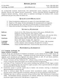 database administrator resume example