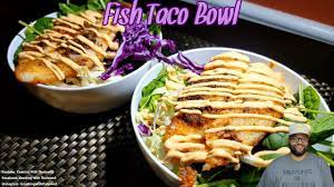 Make the fish taco sauce. Blackened Swai Fish Taco Bowl Keto Low Carb Cooking With Thatown2 Youtube