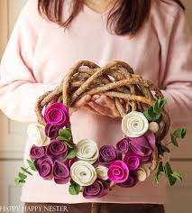Indicating silica gel typically comes in a plastic packet or a container with a window so the color changing beads can be seen. Felt Flowers Wreath For Spring Happy Happy Nester